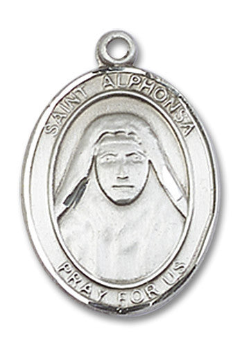 Extel Medium Oval Sterling Silver St. Alphonsa Medal, Made in USA