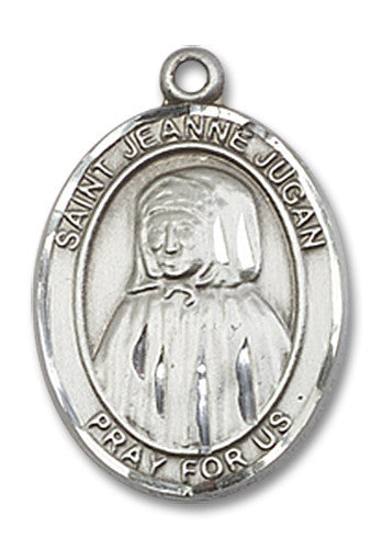 Extel Medium Oval Sterling Silver St. Jeanne Jugan Medal, Made in USA