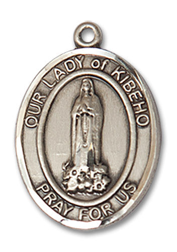 Extel Medium Oval Sterling Silver Our Lady of Kibeho Medal