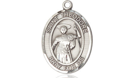 Extel Medium Oval Pewter St. Theodore Stratelates Medal, Made in USA