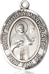 Extel Medium Oval Pewter St. Anthony Mary Claret Medal, Made in USA