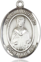 Extel Medium Oval Pewter St. Winifred of Wales Medal, Made in USA