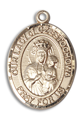 Extel Medium Oval 14kt Gold Filled Our Lady of Czestochowa Medal