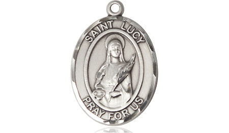 Extel Medium Oval Pewter St. Lucy Medal, Made in USA