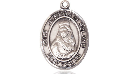 Extel Medium Oval Pewter St. Jadwiga of Poland Medal, Made in USA