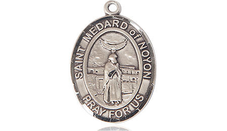 Extel Medium Oval Pewter St. Medard of Noyon Medal, Made in USA