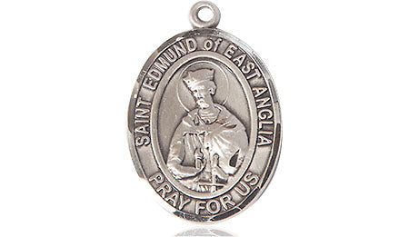 Extel Medium Oval Pewter St. Edmund Of East Anglia Medal, Made in USA