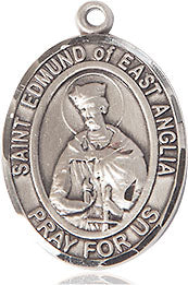 Extel Medium Oval Pewter St. Edmund Of East Anglia Medal, Made in USA