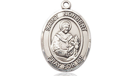 Extel Medium Oval Pewter St. Norbert of Xanten Medal, Made in USA