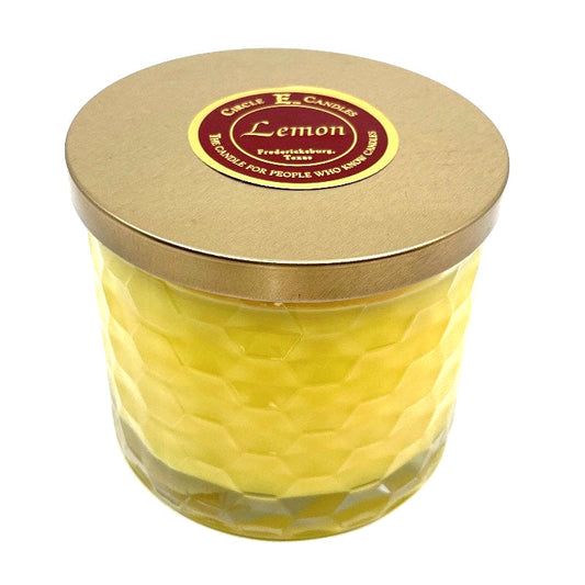 Circle E Candles, Lemon Scent, Medium Size Jar Candle, 17oz, 2 Wicks