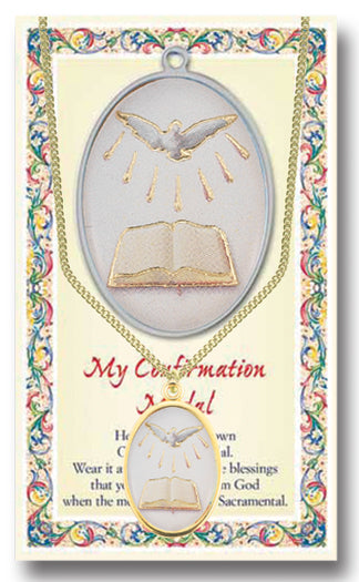 Confirmation Epoxied Medal Pendant Necklace with 18" Chain