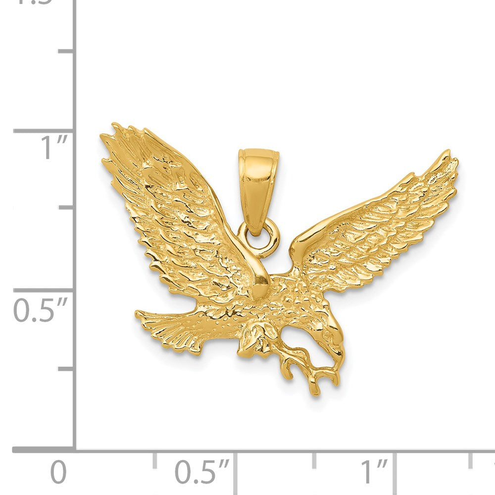 Extel Medium 14k Gold Solid Polished Eagle Pendant