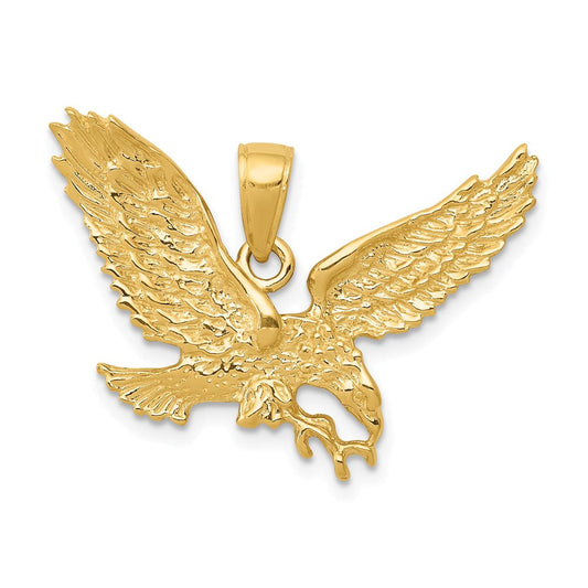 Extel Medium 14k Gold Solid Polished Eagle Pendant