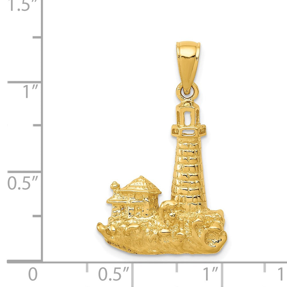 Extel Large 14k Gold Lighthouse Pendant