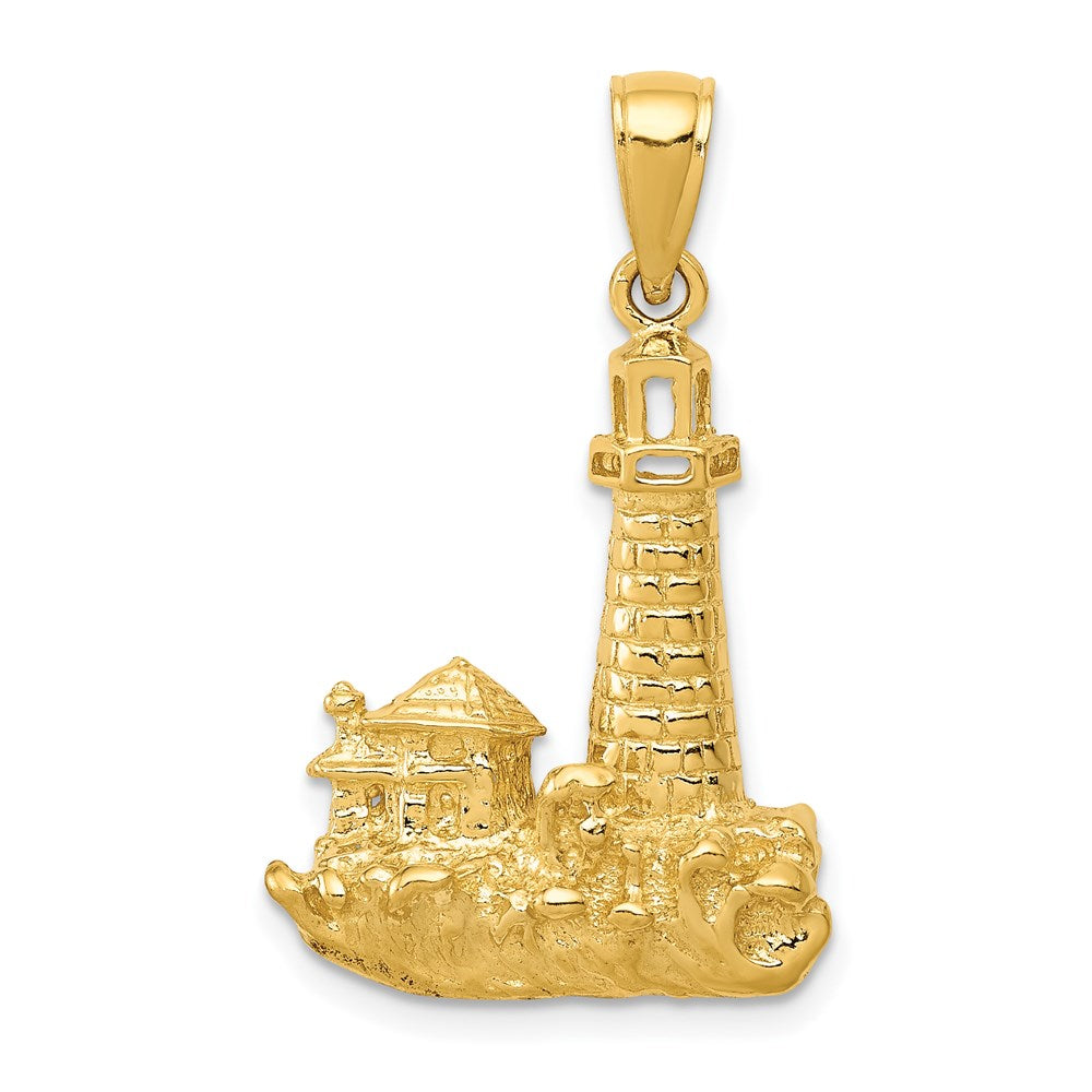 Extel Large 14k Gold Lighthouse Pendant