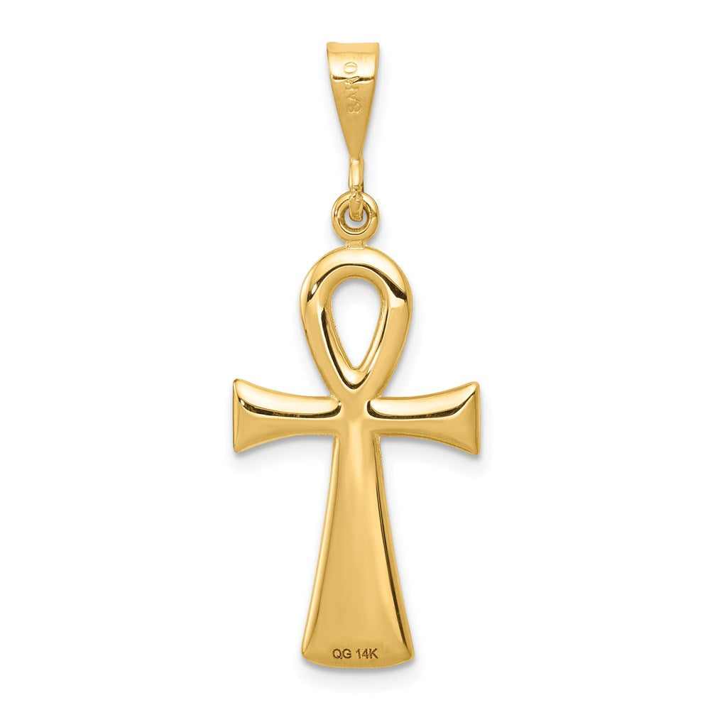 Extel Large 14k Gold Egyptian Ankh Cross Pendant, Made in USA