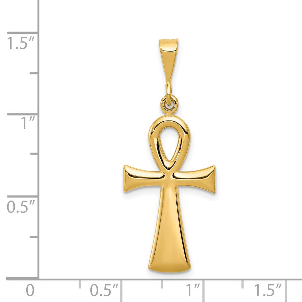 Extel Large 14k Gold Egyptian Ankh Cross Pendant, Made in USA