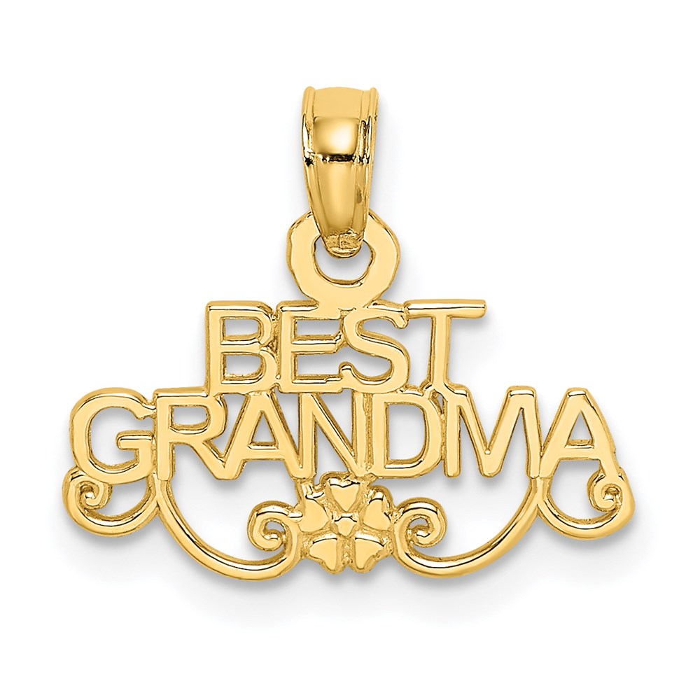 Extel Small 14k Gold Best Grandma with Flower Charm