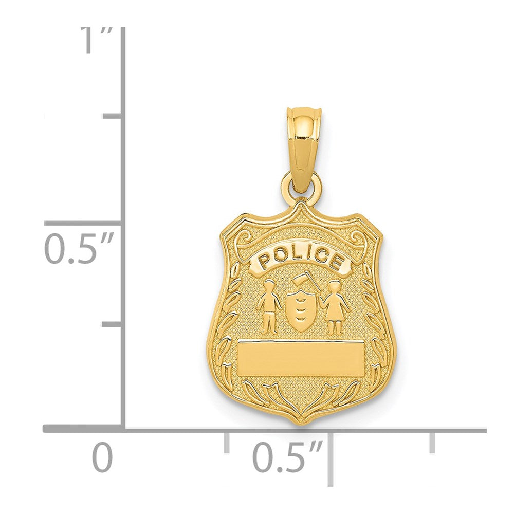 Extel Medium 14k Gold Police Badge Pendant