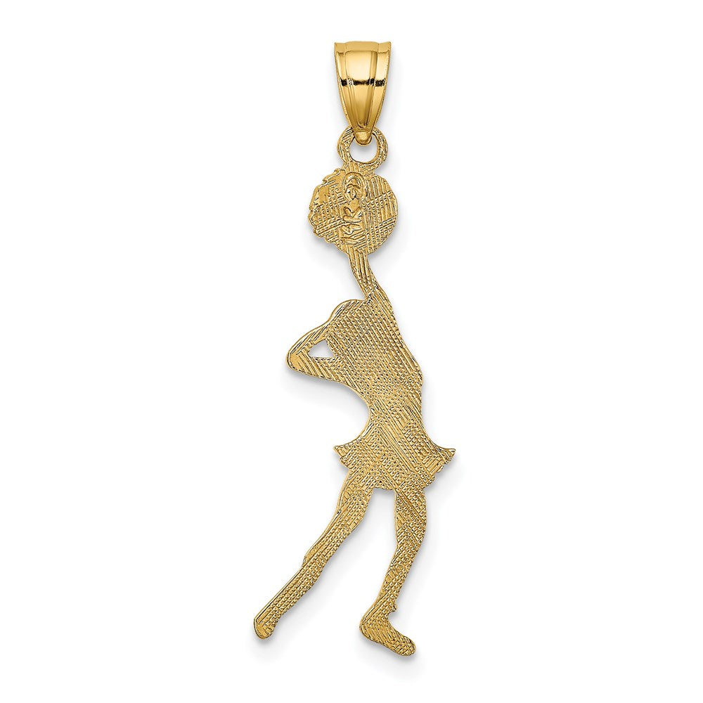 Extel Large 14k Gold Cheerleader with Hand on Head Charm, Made in USA