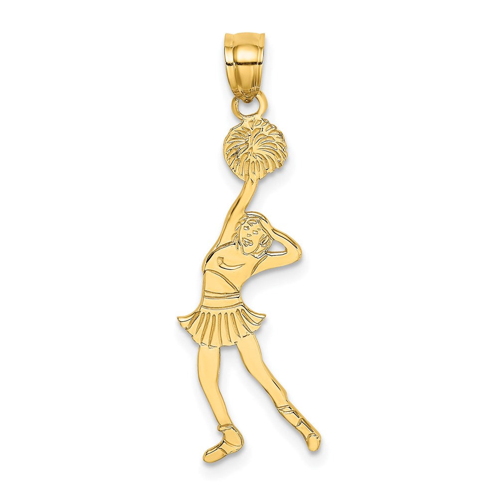 Extel Large 14k Gold Cheerleader with Hand on Head Charm, Made in USA