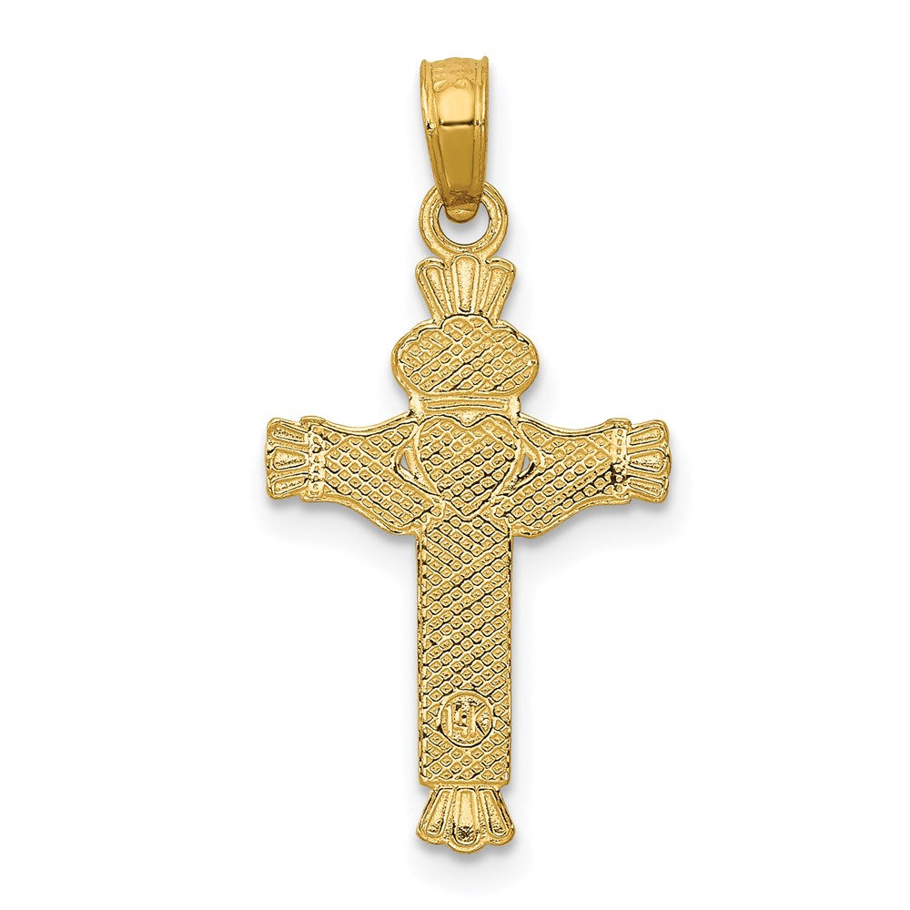 Extel Large 14k Claddagh Cross Charm Pendant