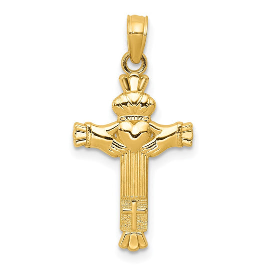 Extel Large 14k Claddagh Cross Charm Pendant