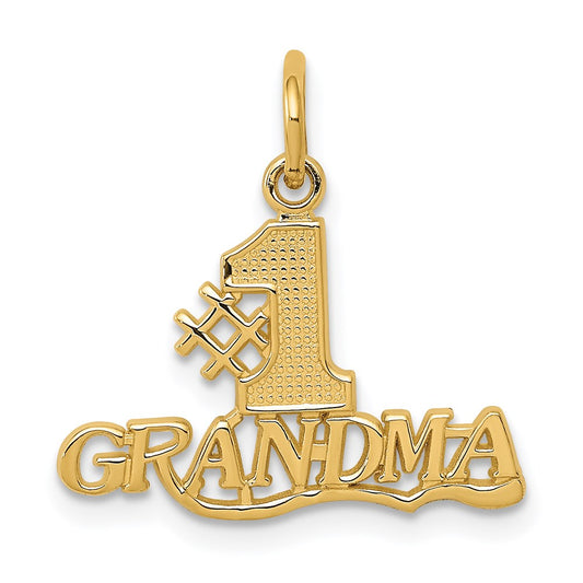 Extel Medium 14k Gold #1 Grandma Charm, Made in USA