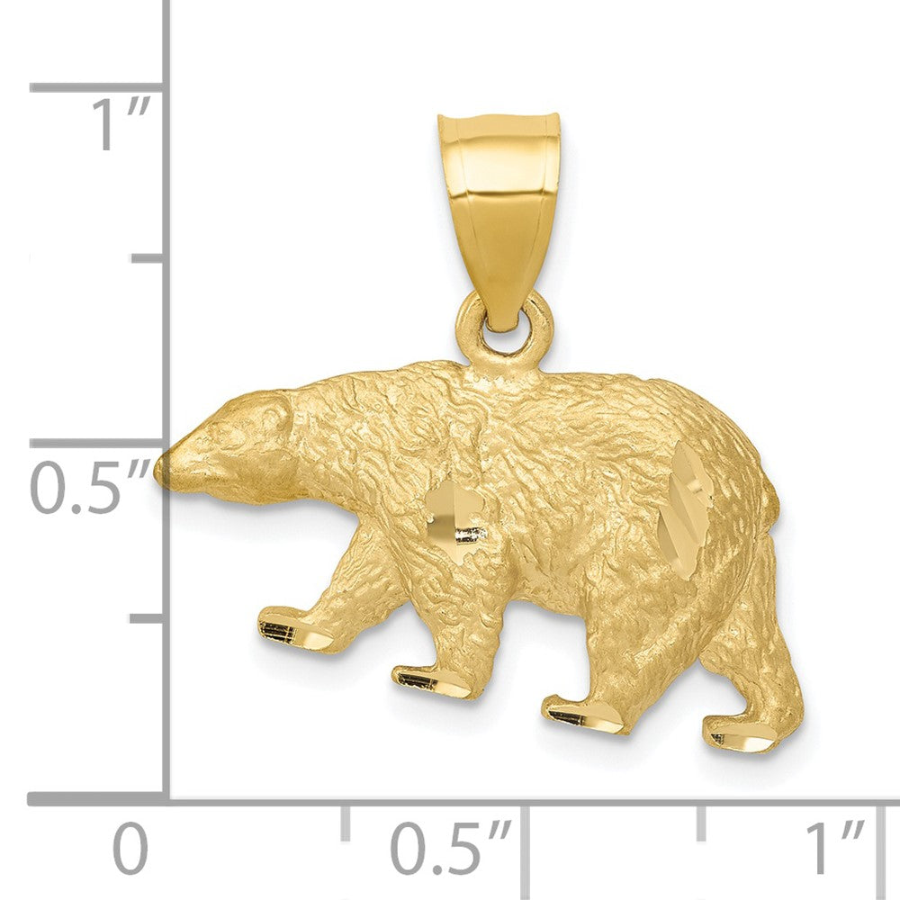 Extel Medium 14k Gold Diamond-cut Bear Pendant, Made in USA