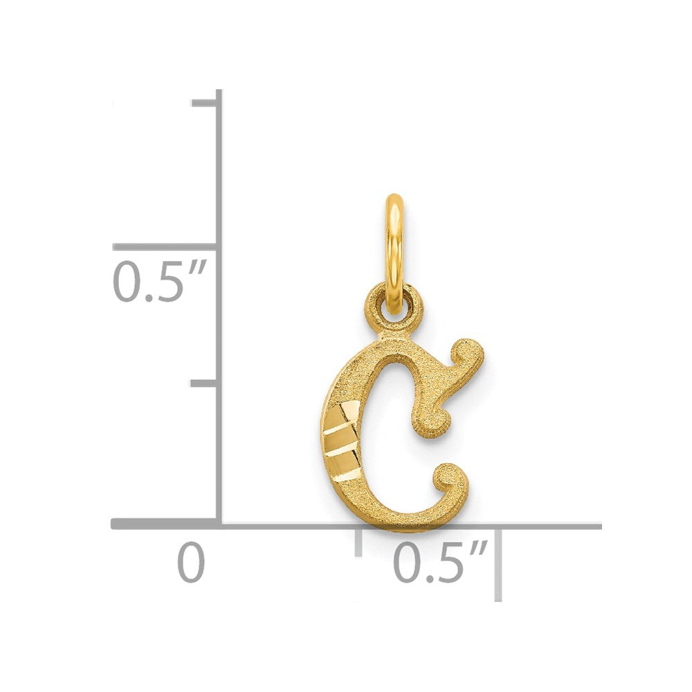 Extel Medium 14k Gold Initial C Charm, Made in USA