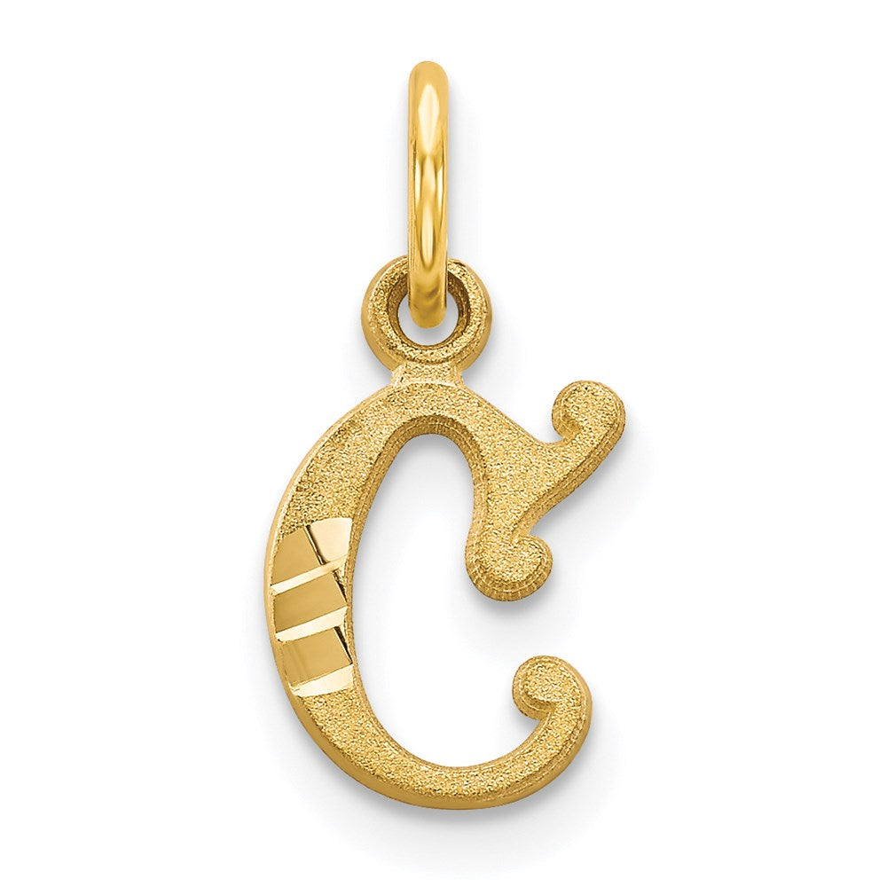 Extel Medium 14k Gold Initial C Charm, Made in USA