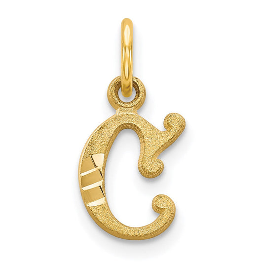 Extel Medium 14k Gold Initial C Charm, Made in USA