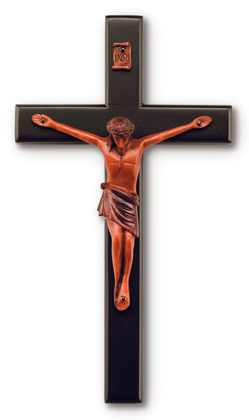 Medium Black Solid Mahogany Crucifix