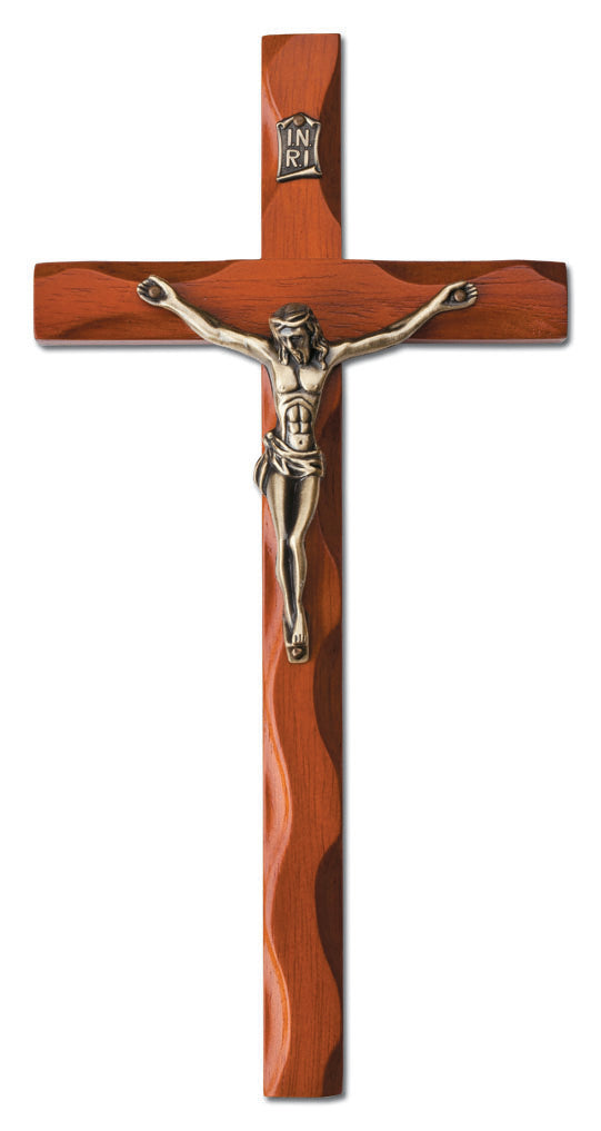 Large Maple Stained Wall Crucifix