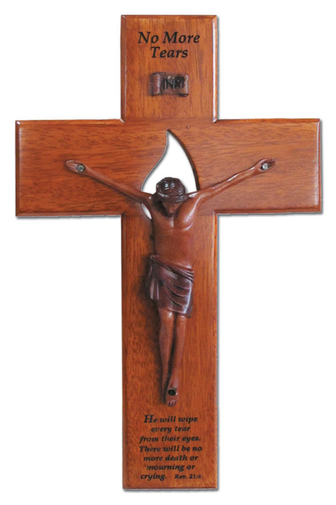 Large Solid Mahagony No More Tears Memorial Crucifix