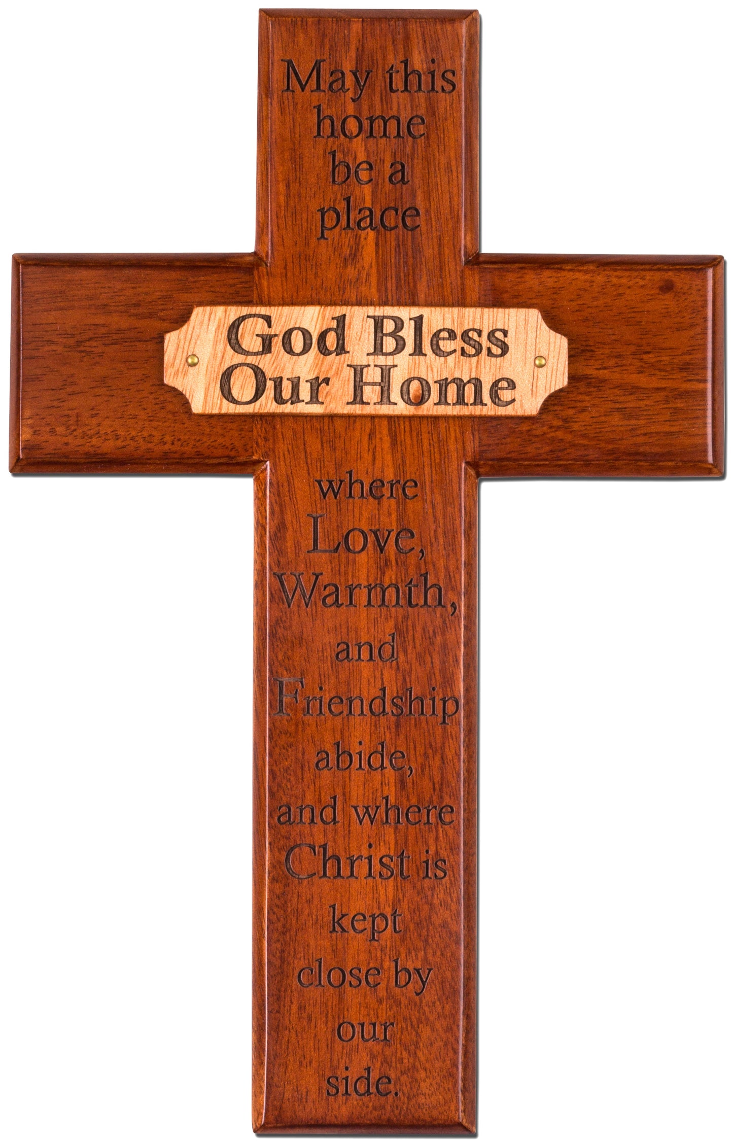 Large Solid Mahogany Serenity Prayer Cross