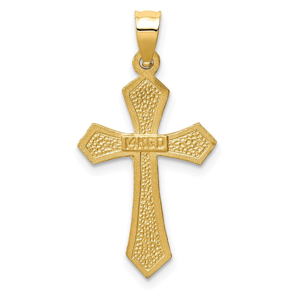 Extel Large 14k Satin & Diamond-cut Passion Crucifix Charm Pendant, Made in USA