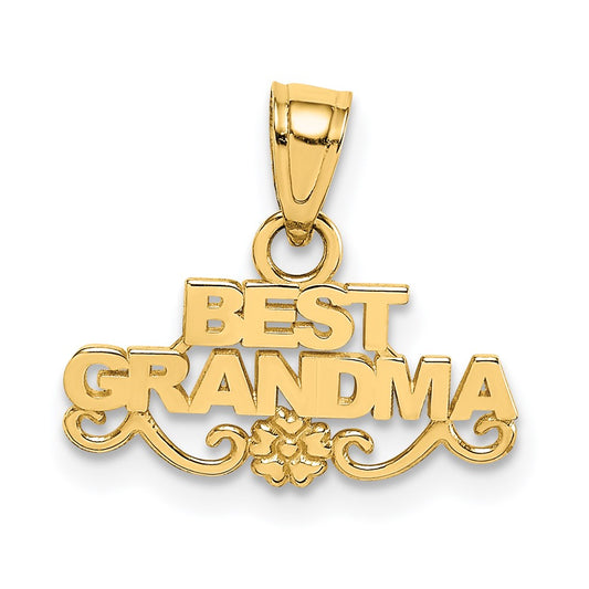 Extel Medium 14k Gold Best Grandma Pendant, Made in USA