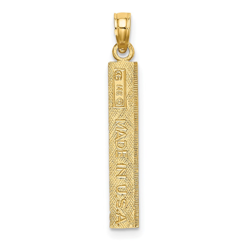 Extel Medium 14k Gold Six Inch Ruler Charm, Made in USA