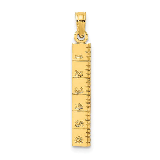 Extel Medium 14k Gold Six Inch Ruler Charm, Made in USA