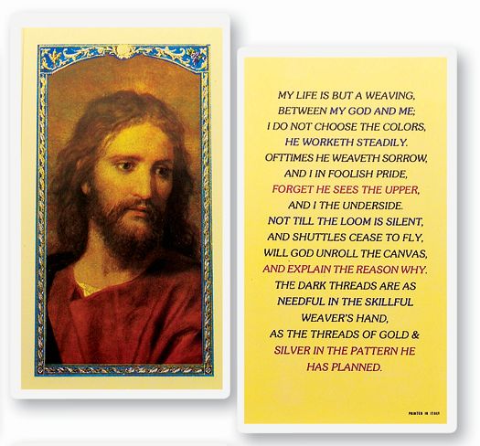 My Life is But a Weaving Laminated Catholic Prayer Holy Card with Prayer on Back, Pack of 25