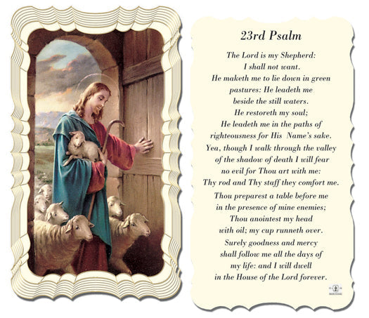 23rd Psalm Catholic Prayer Holy Card with Prayer on Back, Pack of 50