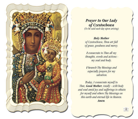 Prayer to Our Lady of Czestochowa Catholic Prayer Holy Card with Prayer on Back, Pack of 50