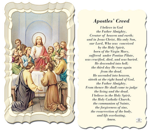 The Apostles' Creed Catholic Prayer Holy Card with Prayer on Back, Pack of 50