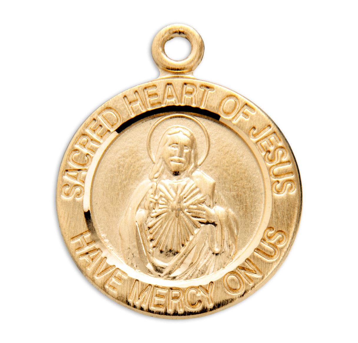 Sacred Heart of Jesus Double Sided Gold Scapular Necklace