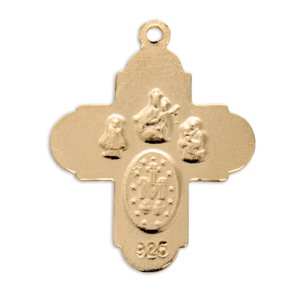 Extel Gold Catholic 4-Way Medal Cross Cruciform Necklace