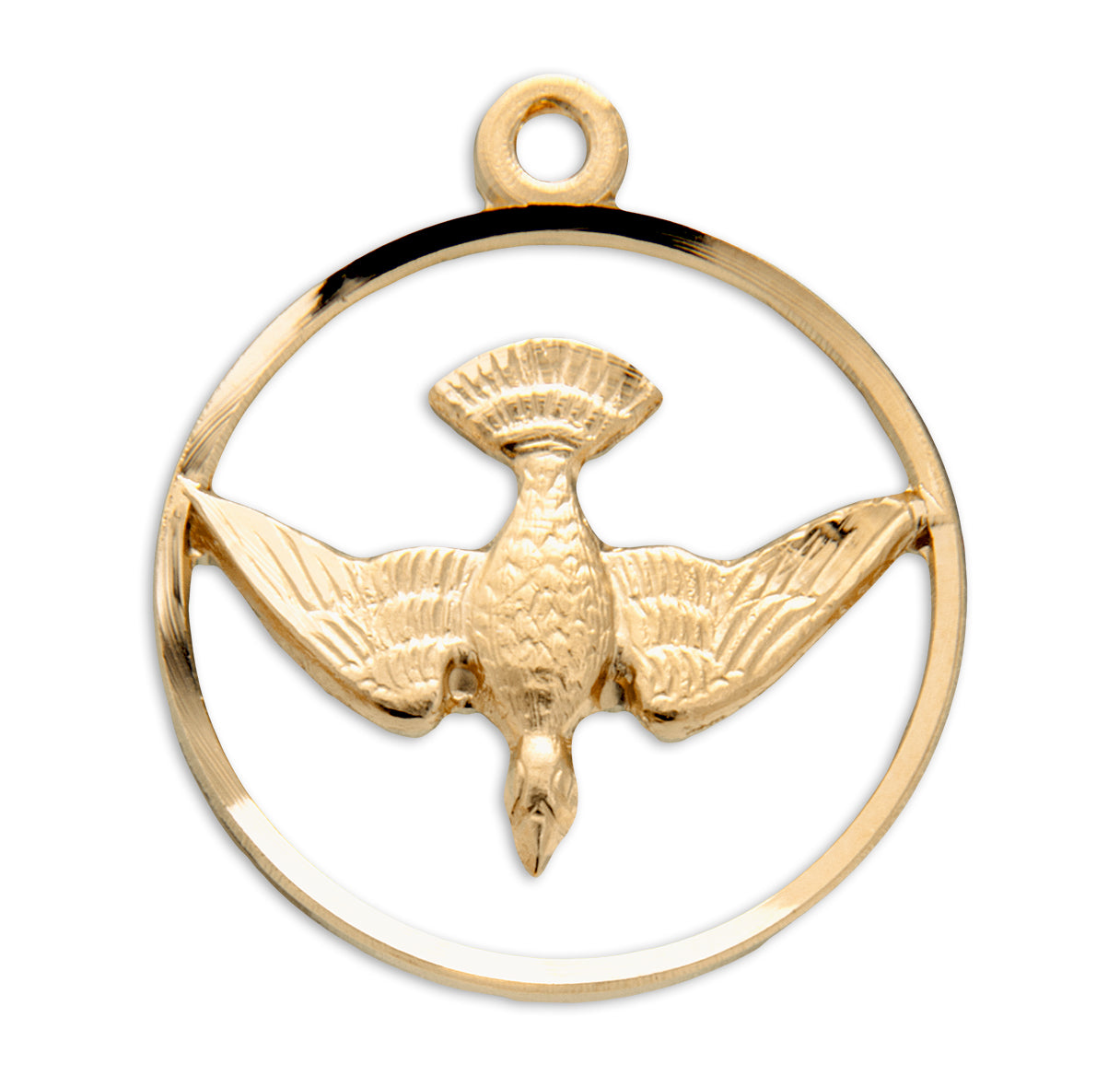 Holy Spirit Gold Over Sterling Silver Medal Pendant Necklace