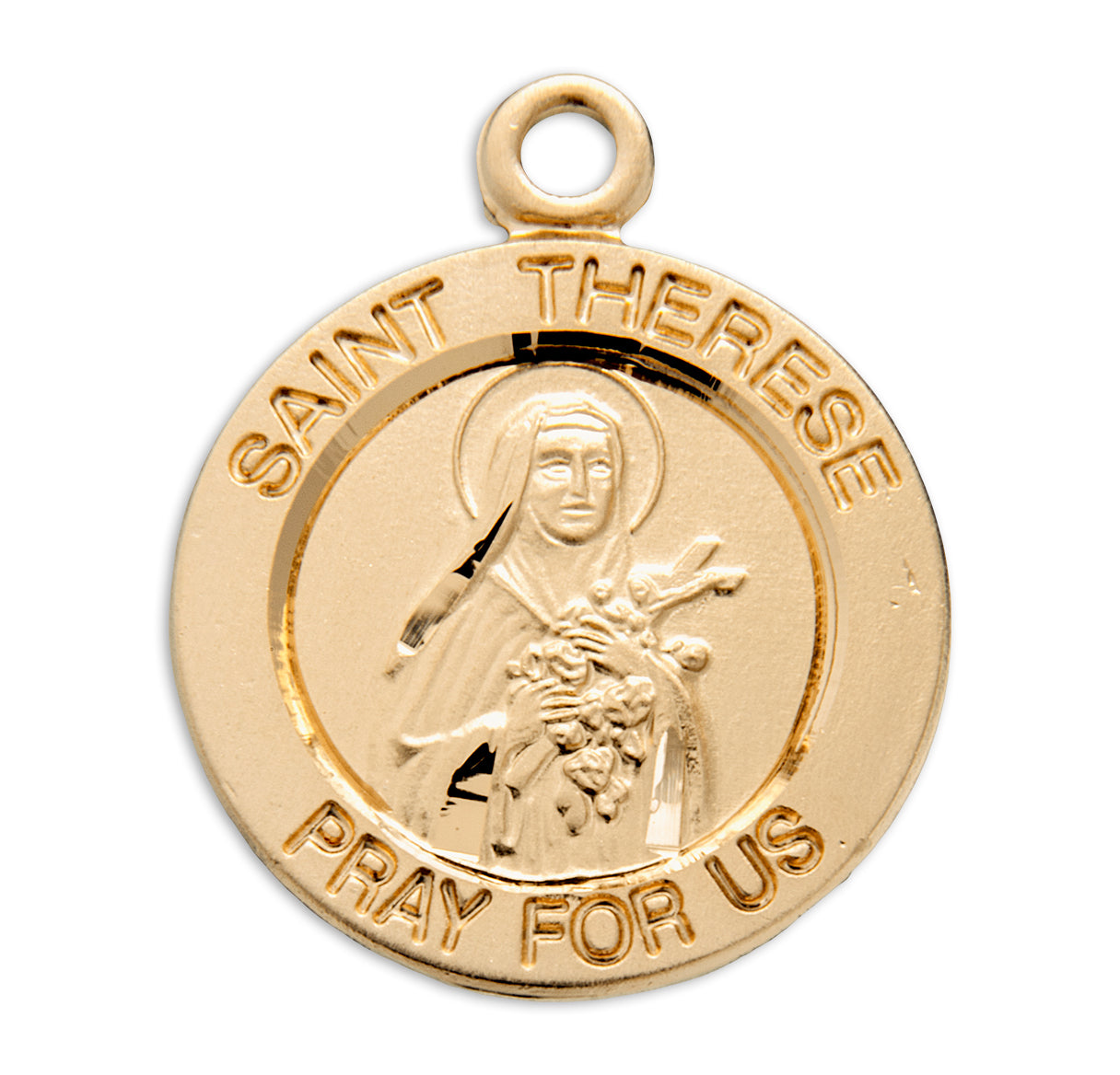 St. Therese of Lisieux Gold Medal Necklace