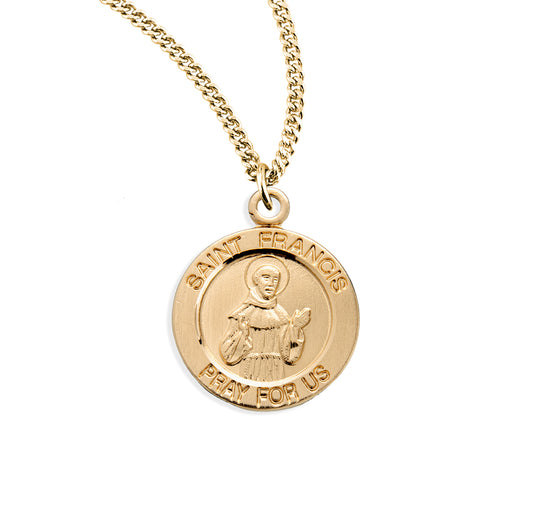 St. Francis of Assisi Gold Medal Necklace