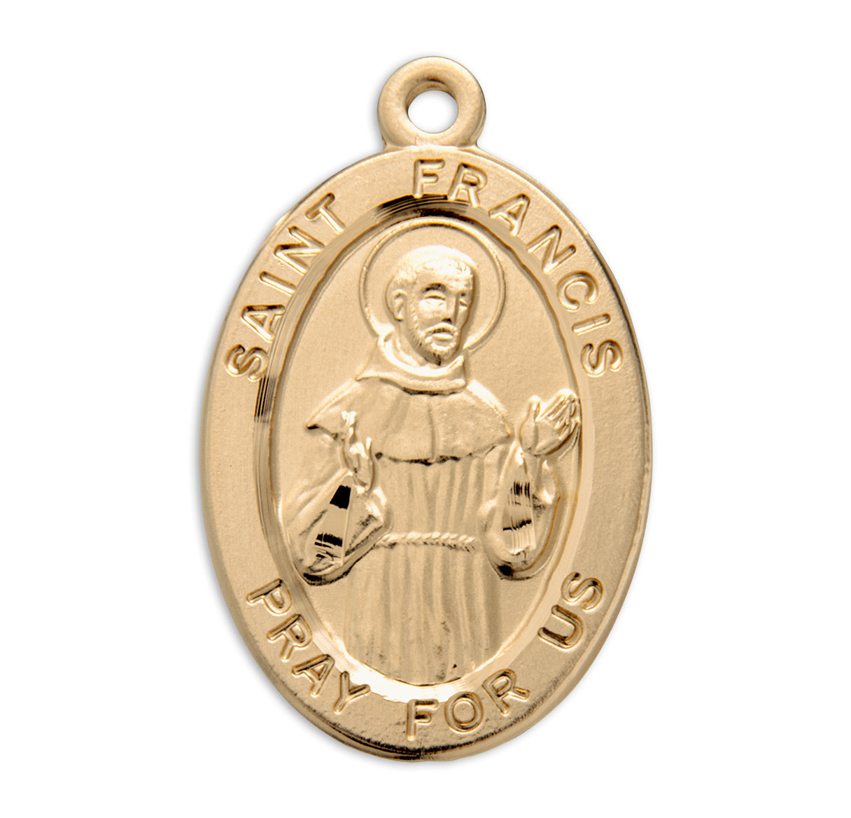 St. Francis of Assisi 16k Yellow Gold Medal Necklace